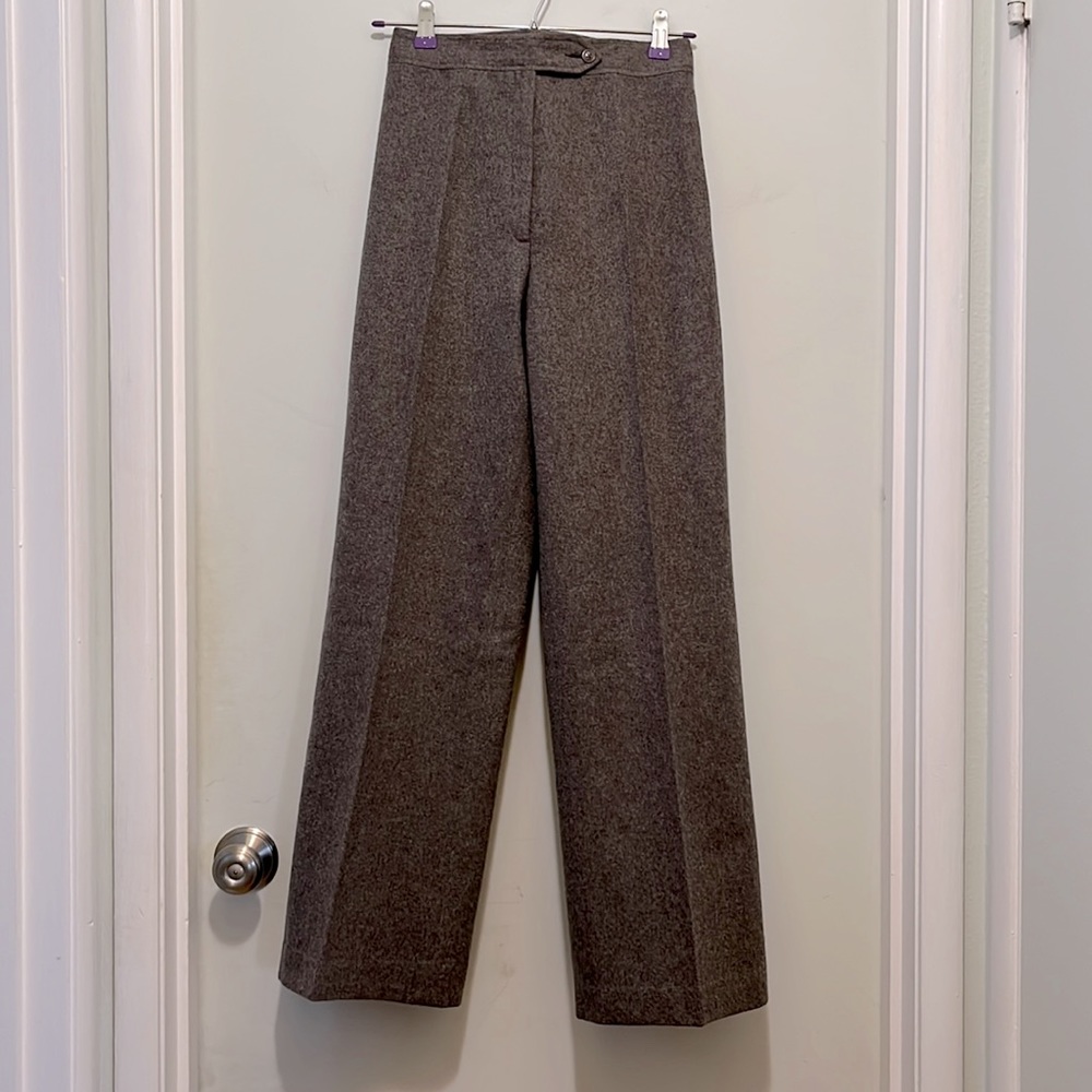 Cacharel vintage gray 100% new wool wide leg pants size 38